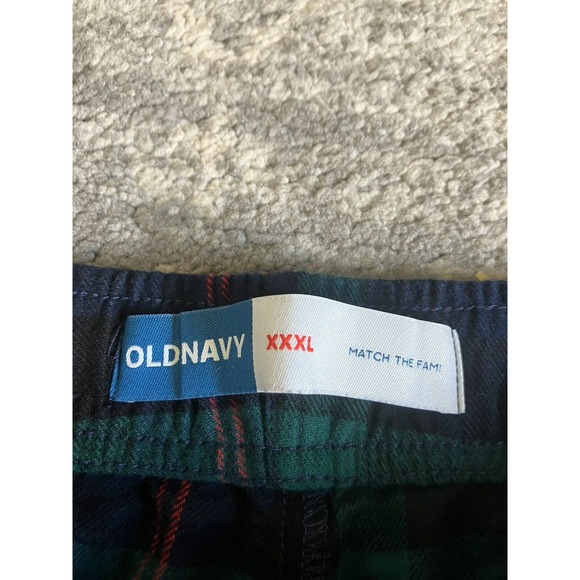 Men’s Old Navy Plaid Sweat Sleep Pajama Pants Size XXXL Green And Blue Q5 - Picture 2 of 7